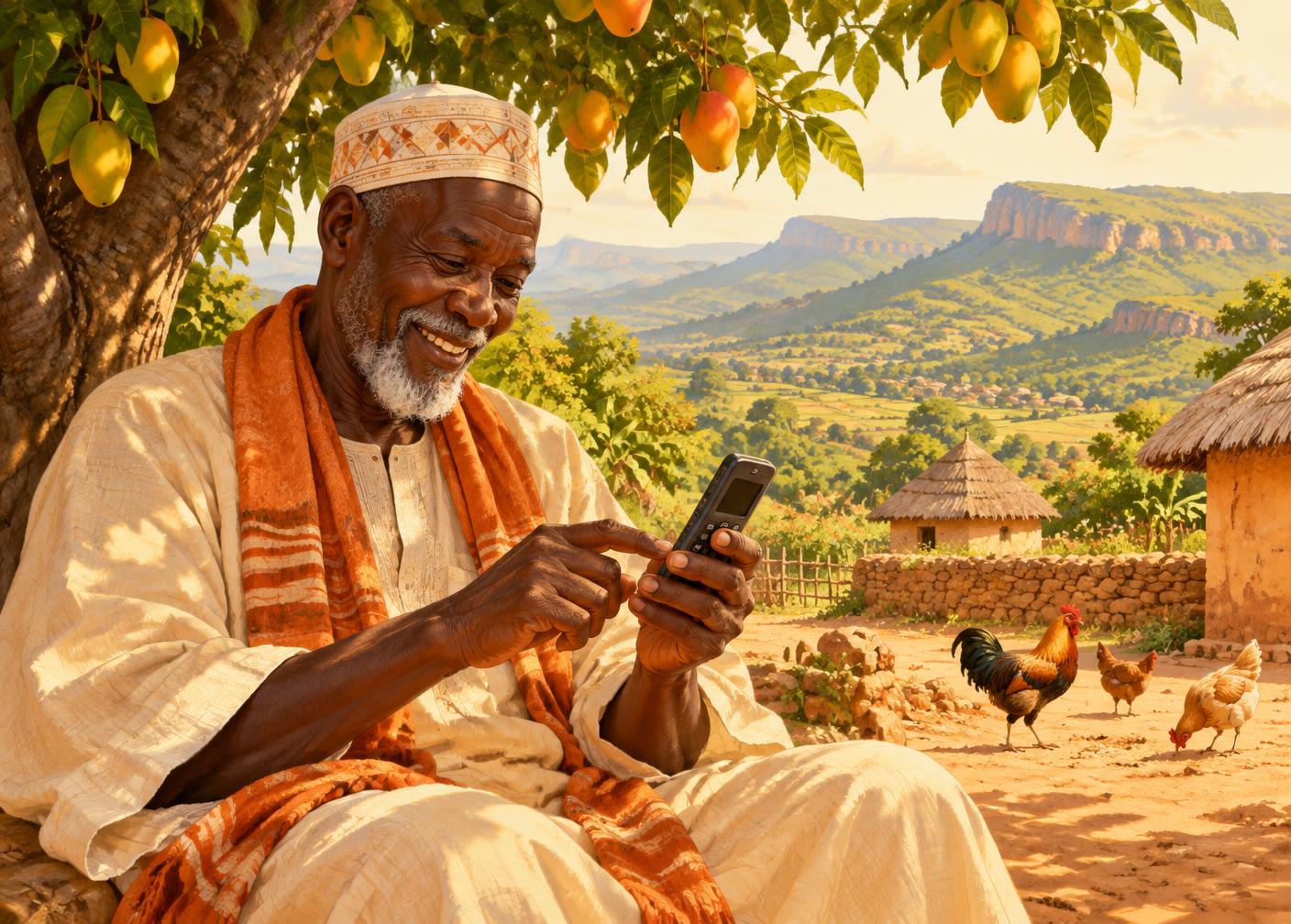 A shopper paying a vendor with a phone